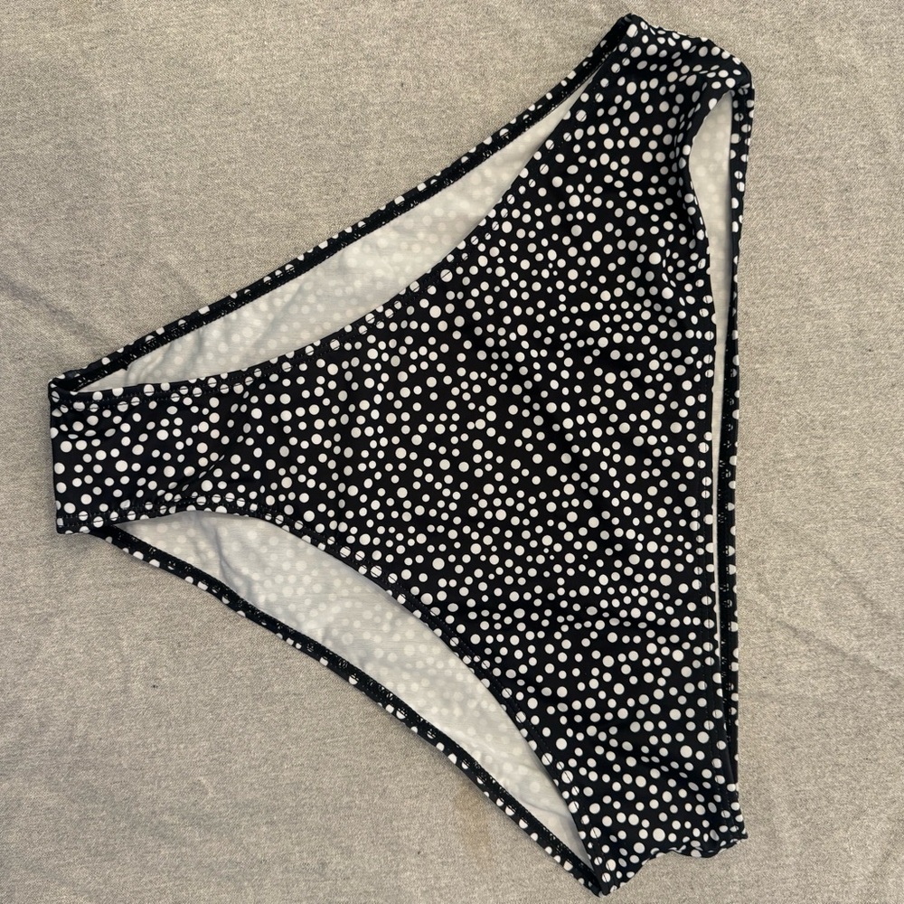 Black and White Polka Dot Bikini Bottom